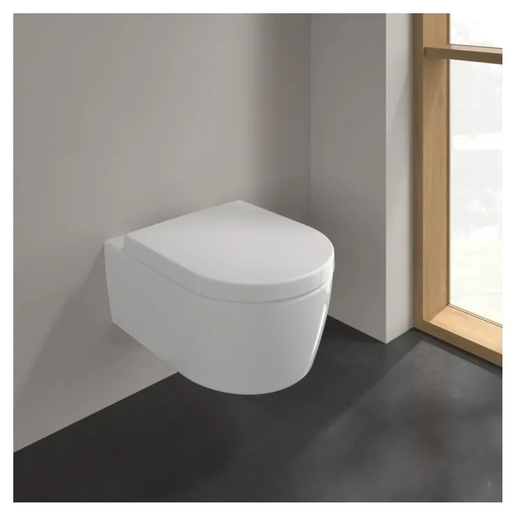 Villeroy & Boch Villeroy Boch - Inštalačný systéme ViConnect + tlačidlo biele + závesné WC 370x530mm, DirectFlush + sedátko s poklopom SoftClosing SET 3