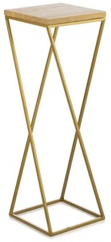 Stojan na kvety LOFT 70x24 cm zlatá/hnedá