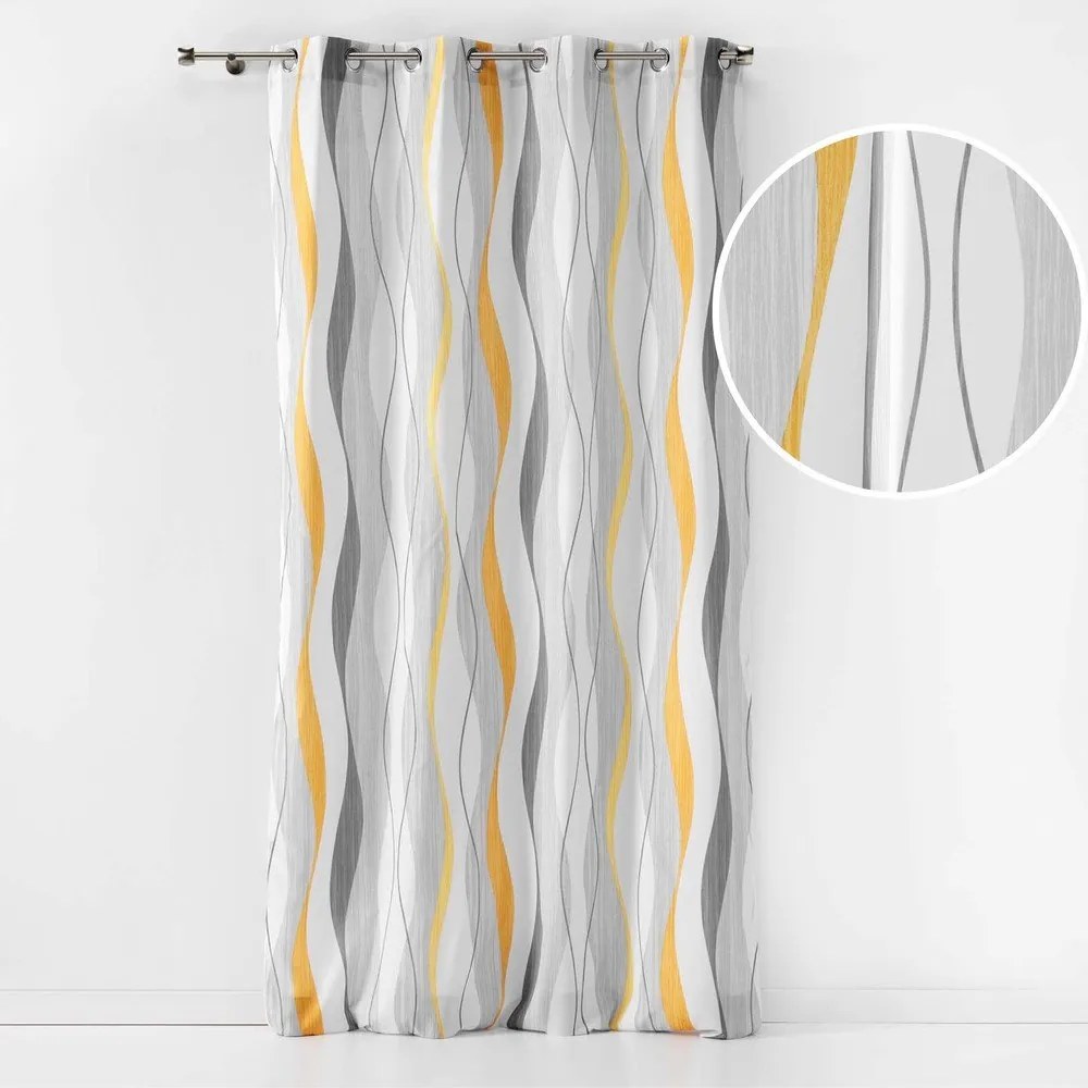 Žltý/biely záves 140x260 cm Ondulys – douceur d'intérieur