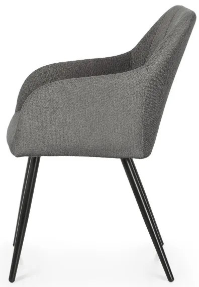 Sada dvoch jedálenských stoličiek LUXANO grafitové / čierne nohy (2 ks)