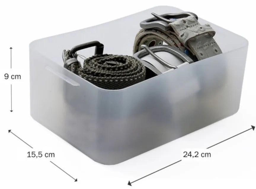 Plastový úložný organizér Pure Box A5 stredný, mliečny