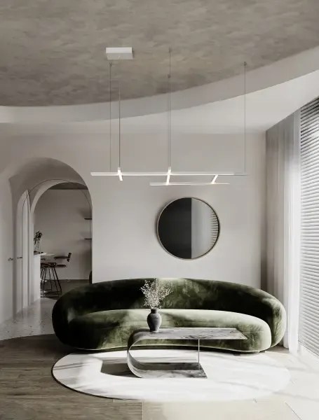 LED stmievateľný biely dizajnový luster Pace