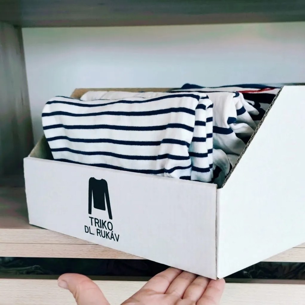 KARTON PAK Úložné boxy na oblečenie, organizéry do skrine BIELY KARTÓN 20 x 54 cm