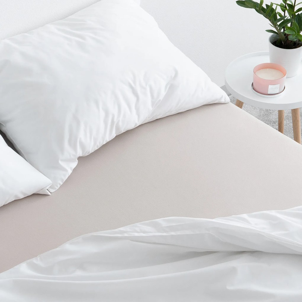 Goldea plachta jersey s napínacou gumou - sivohnedá 200 x 220 cm
