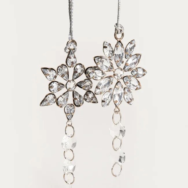 Závesná vianočná dekorácia DIAMOS snehová vločka 751547 (2ks)