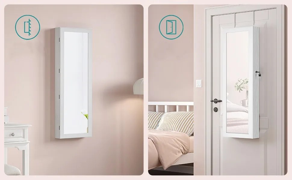 Závesná šperkovnica Elissa biela/béžová