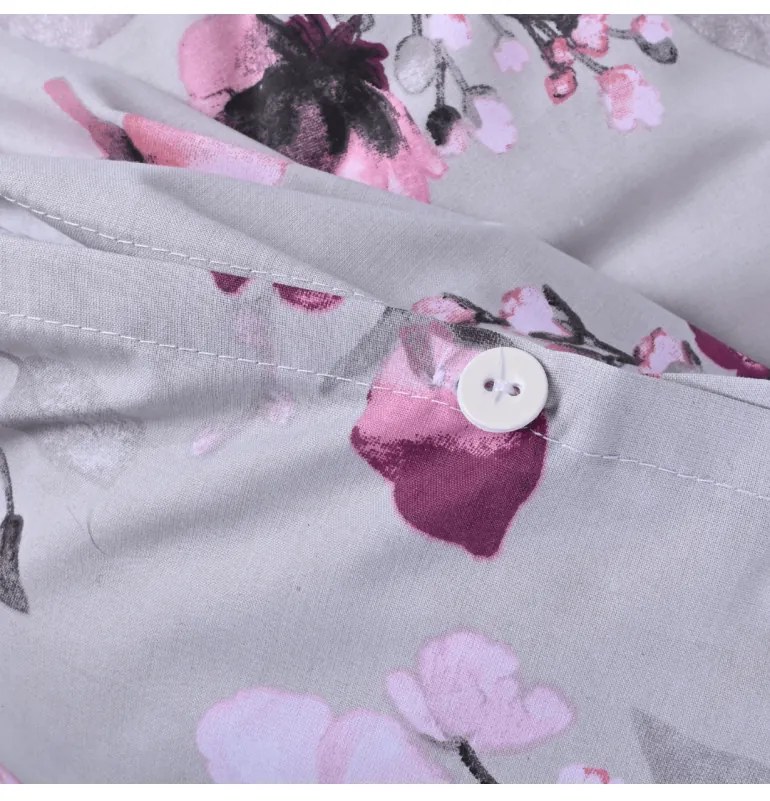 Obliečky bavlnené Nelly sivé EMI, Francúzsky set1 200x220 + 2x (70x90)