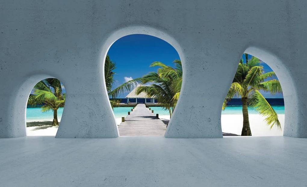 Fototapeta - Pohľad na Maledivy (254x184 cm)