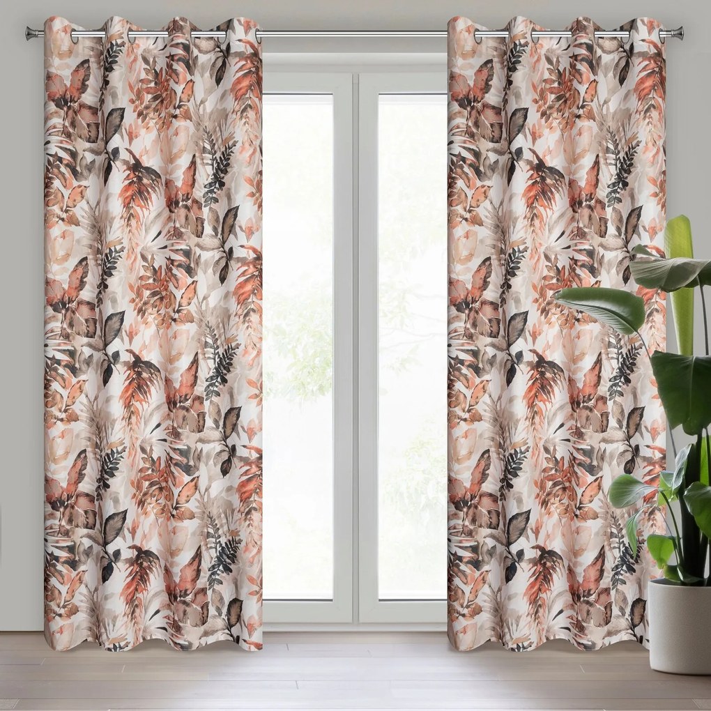 ZÁVES NA KRÚŽKOCH ADELINE 140X250 CM VZOROVANÁ