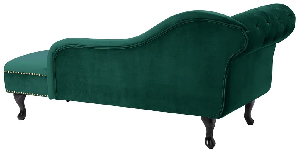 Leňoška CHESTERFIELD, zamatovo smaragdovo zelená