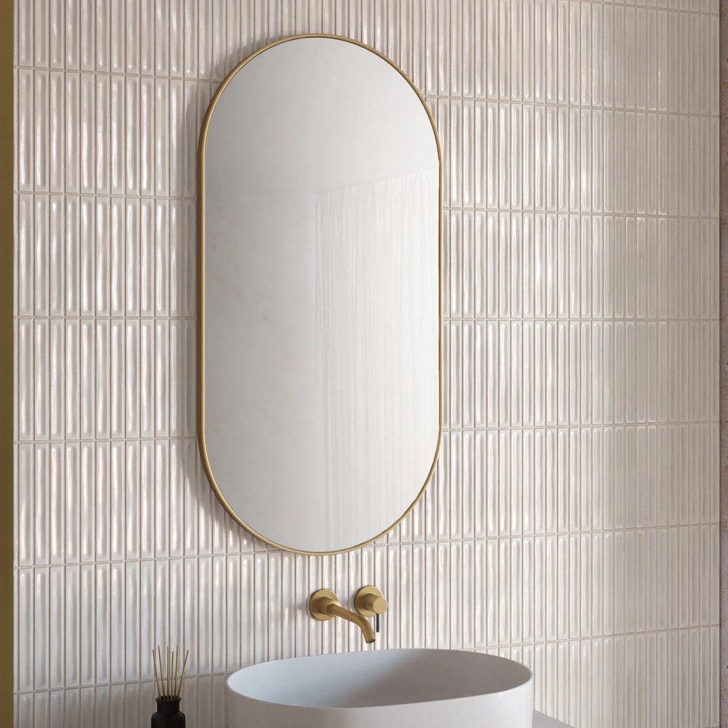 Oválné zrcadlo Luna 45 cm zlaté