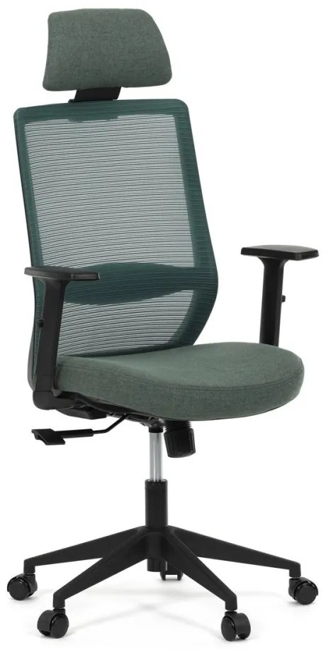 Kancelárska ergonomická stolička SENA — látka, čierna / zelená