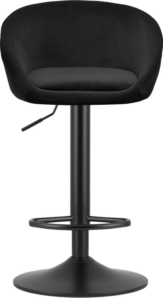 Sada 2 barových stoličiek EAST čierny zamat / čierna podnož