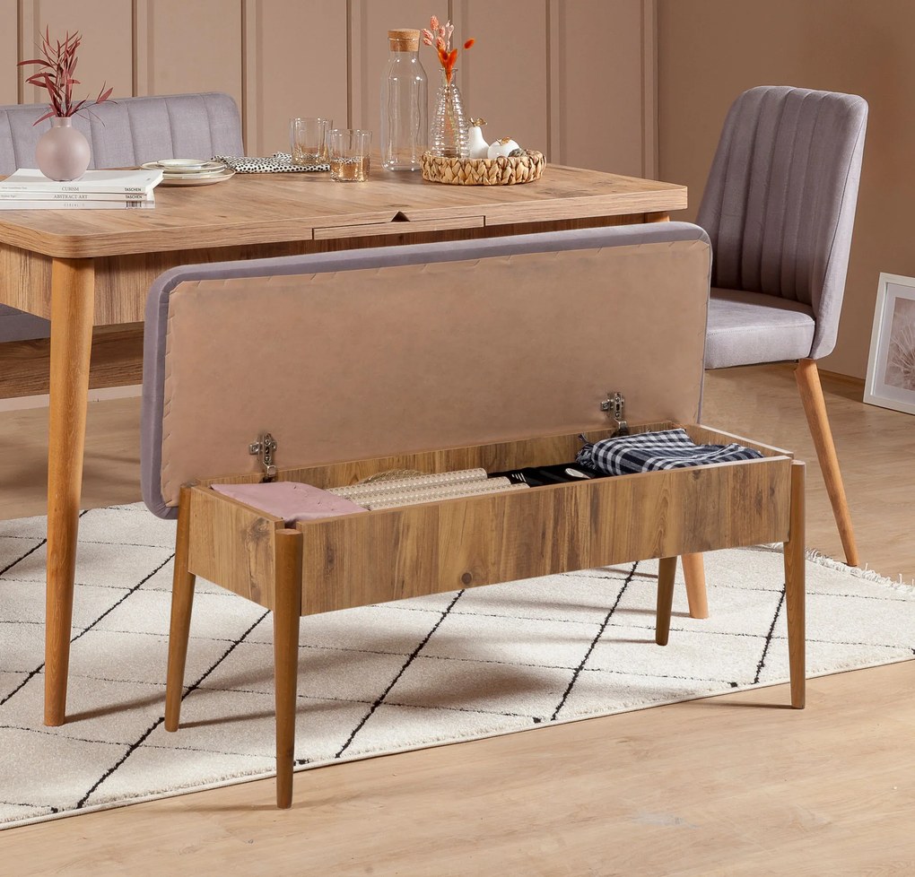 Jedálenský set Vina 5D borovica atlantická/sivá