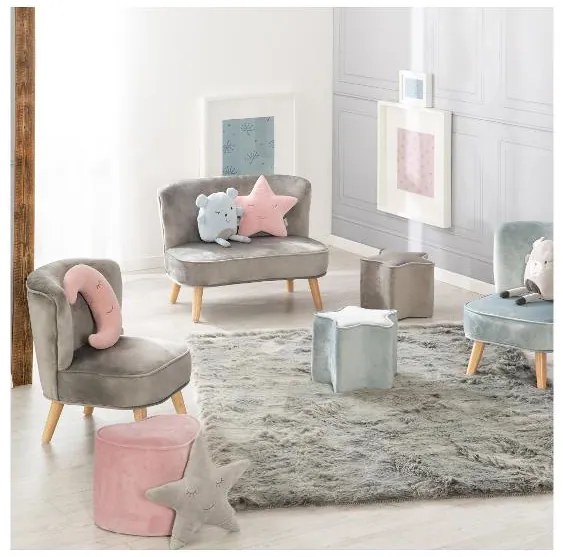 roba Detské kreslo (scandi, sivá)  (100397115)