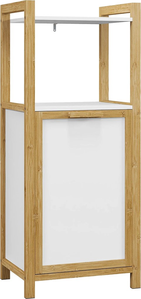 HOMCOM Bamboo Voľne stojaca prádlová skrinka Kúpeľňová skrinka - 2 police - 40L x 30W x 86.5H cm | Aosom