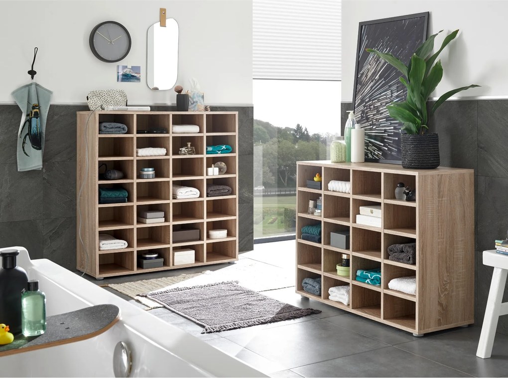 Sconto Regál STIVALI dub sonoma, výška 96 cm