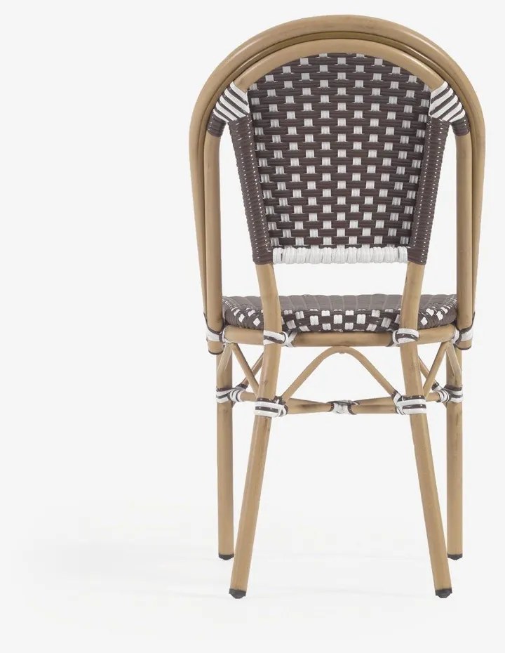 Bielo-hnedá vonkajšia stolička Kave Home Marilyn