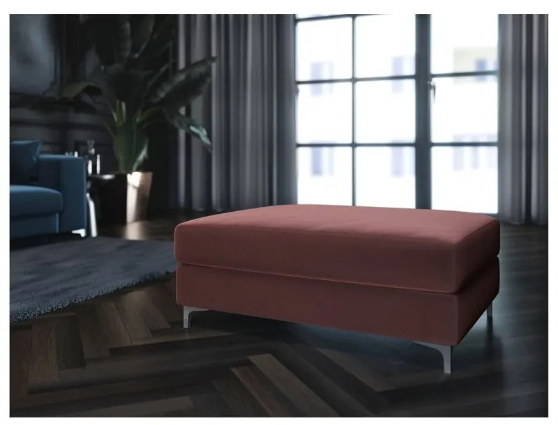 Tmavoružová zamatová podnožka Devichy Rothe