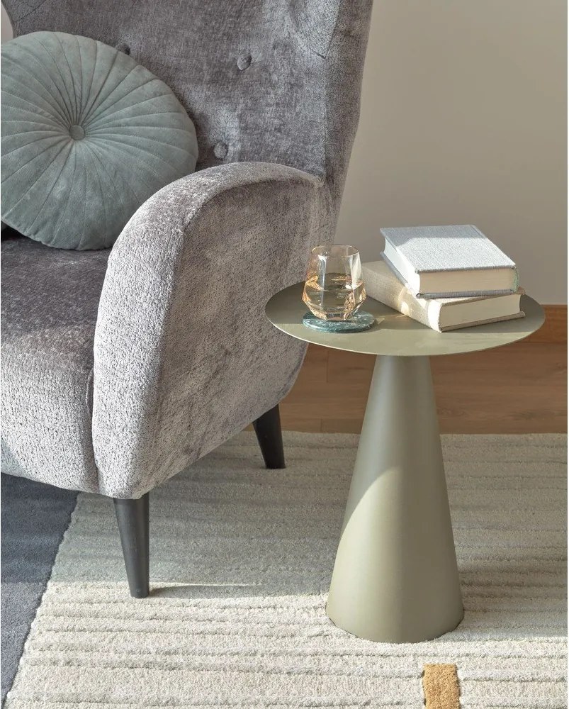 Kovový okrúhly odkladací stolík ø 40 cm Shirel – Kave Home