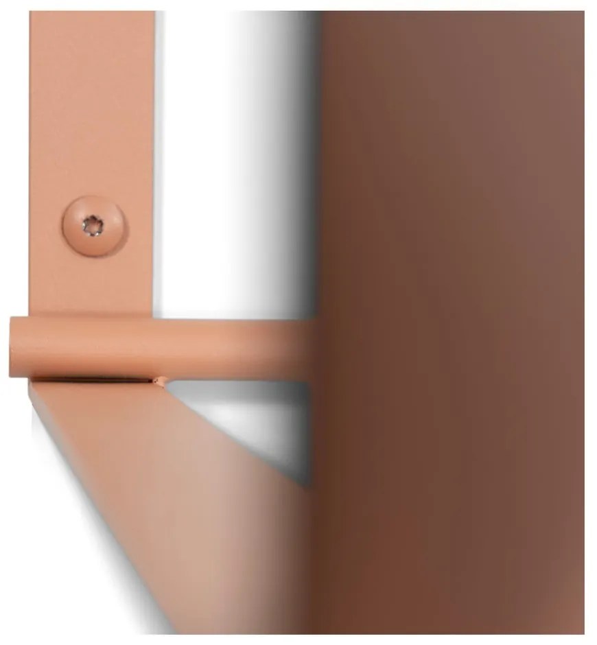 Kovový nástenný vešiak v lososovej farbe s poličkou Rex – Spinder Design