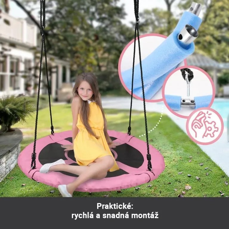 Physionics hojdačka v tvare kruhu, ružová, 100 cm