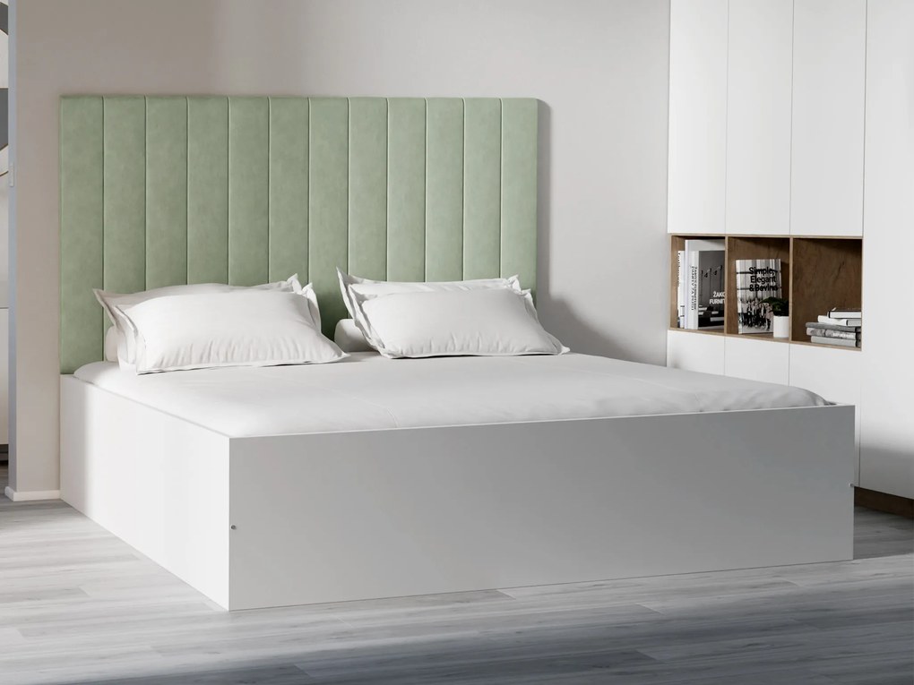 Čalúnený nástenný panel FRAME KRONOS 15x90 cm Farba: Svetlozelená