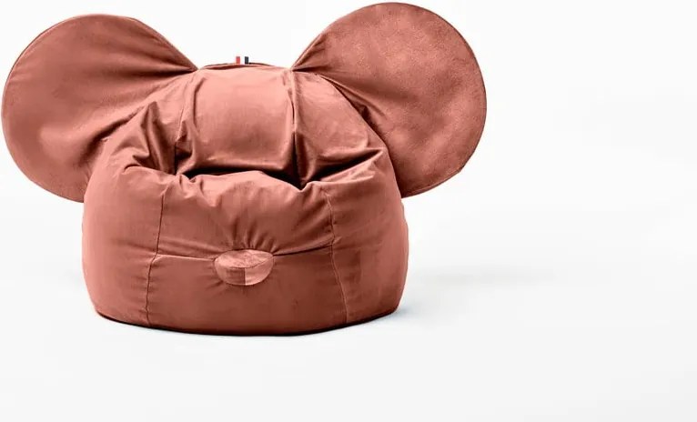 Červený zamatový detský sedací vak The Brooklyn Kids Ears