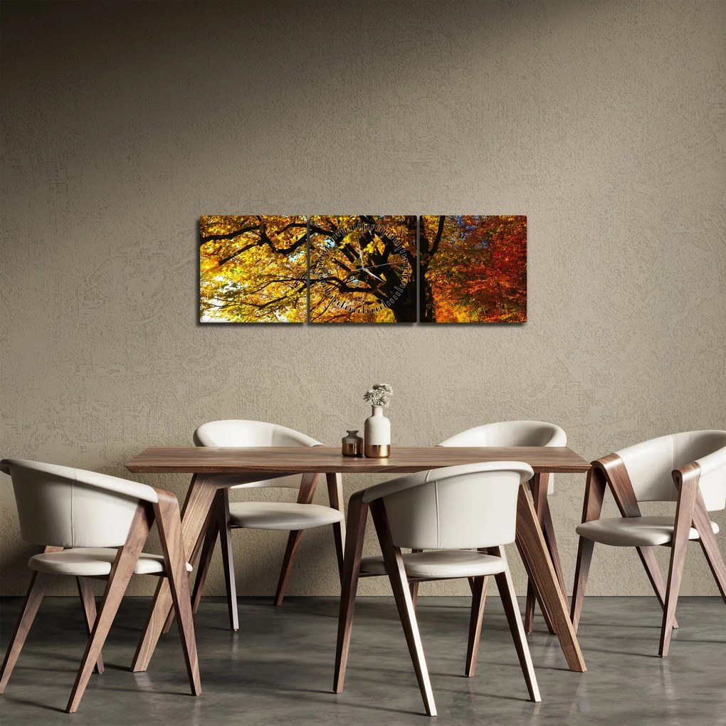 Obraz jesene (s hodinami) (90x30 cm)