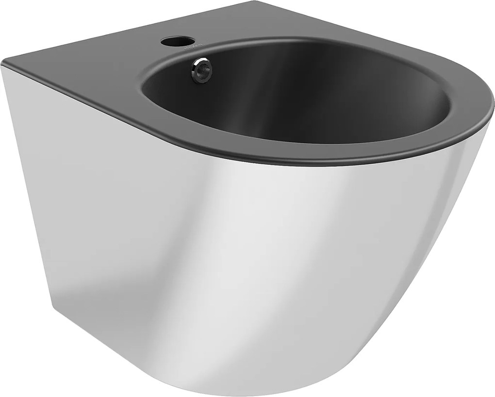 Mexen Lena, závesný bidet 480x370x325 mm, čierna matná - strieborná, 35224874