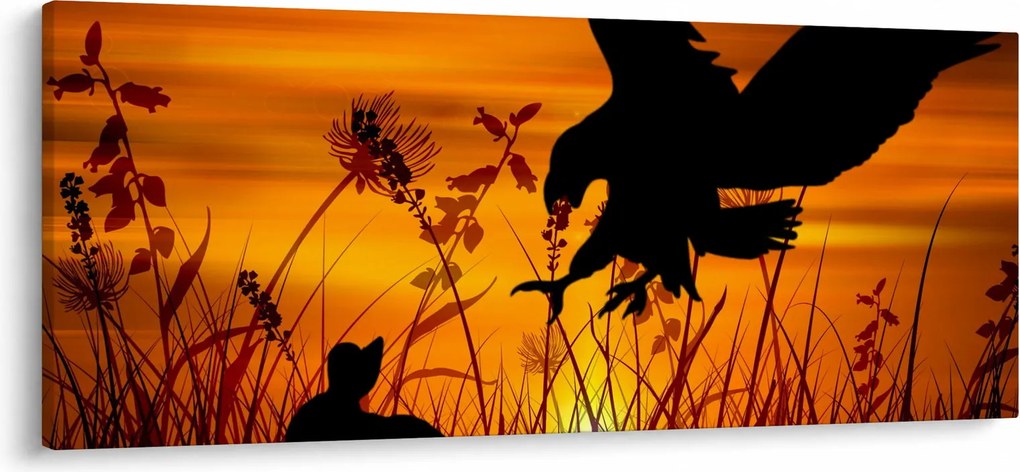 Obraz siluety dravca (120x50 cm)