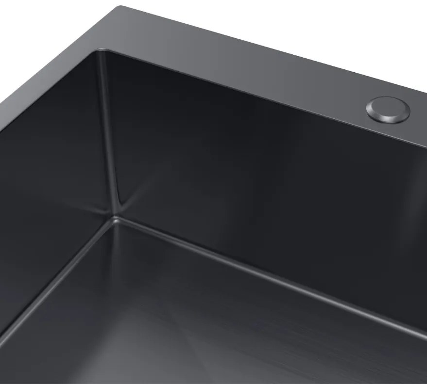 Erga HD, 1-komorový oceľový drez 600x500x215 mm, grafitová, ERG-MLS-HD6050B