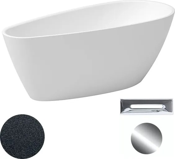 Besco Akrylátová voľne stojaca vaňa Goya A-line Glam G 160x73 (170x80) BESCO-Typ výpuste: Click-Clack s prepadom, čierna, BESCO-Rozmery: 170x80, BESC…