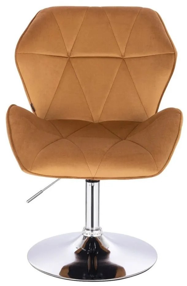LuxuryForm DESIGN Stolička MILANO MAX VELUR na striebornom tanieri - hnedá