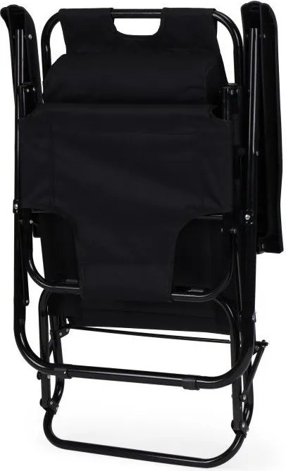 Ležadlo s opierkou hlavy, skladacia konštrukcia, čierne