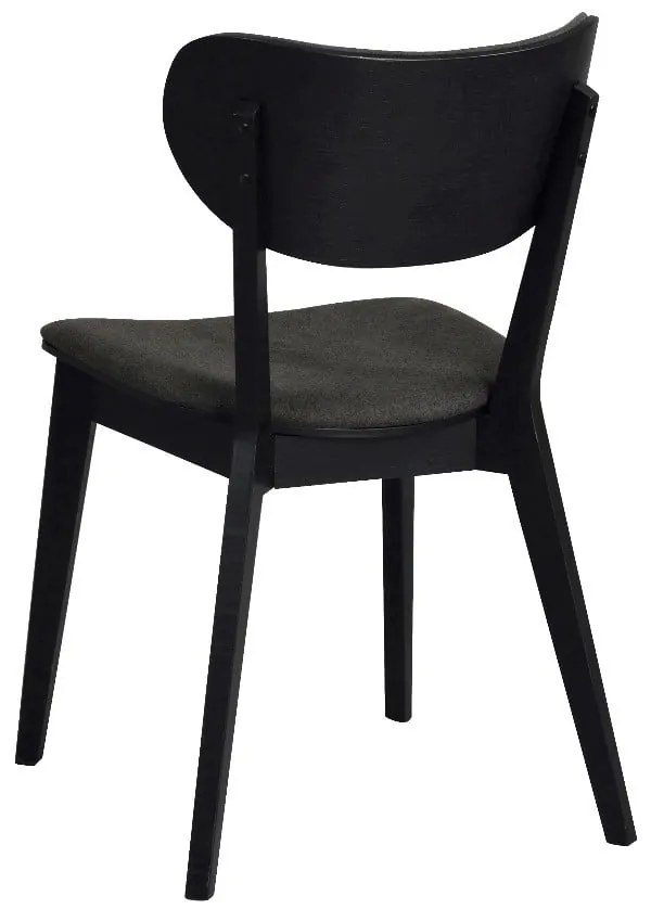 Čierna dubová jedálenská stolička s tmavosivým sedadlom Rowico Cato