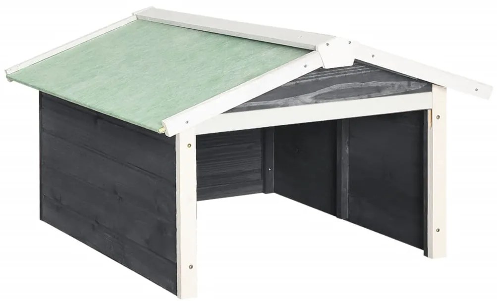 Garáž na robotickú kosačku 72x87x50 cm sivo-biela jedľa