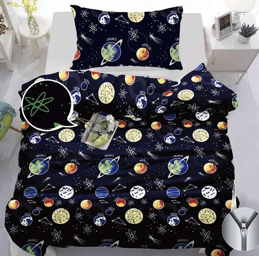 Obliečky Planéty Bavlna 70x90 140x200 cm