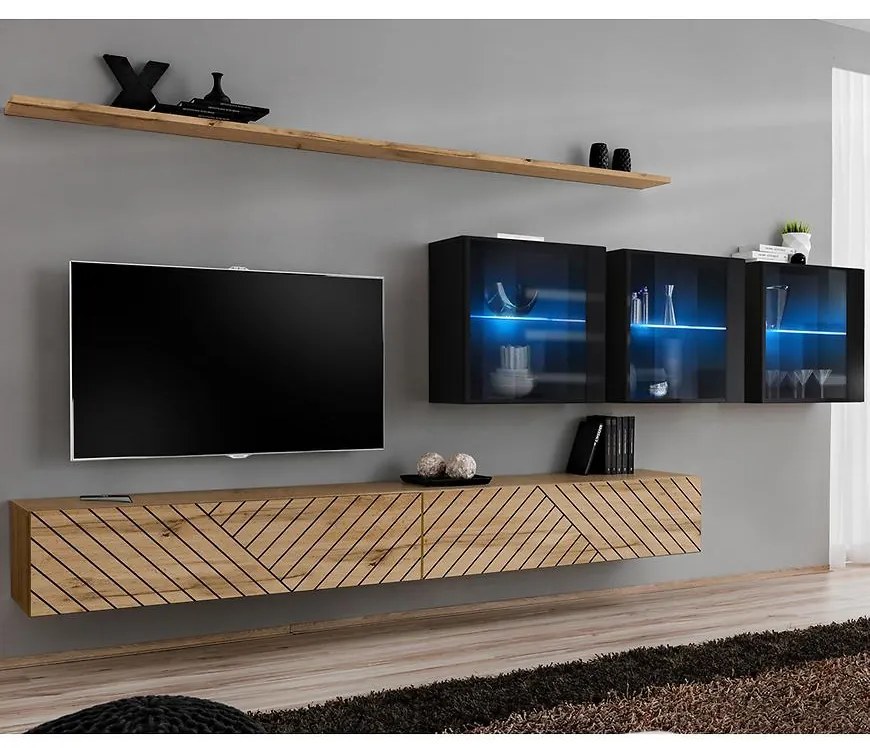 Obývacia Stena Switch XVII Line Wotan/Čierna