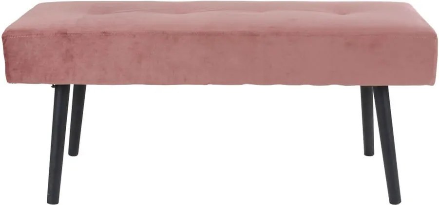 Ružová čalúnená lavica so zamatovým poťahom House Nordic Skiby, 100 × 35 cm