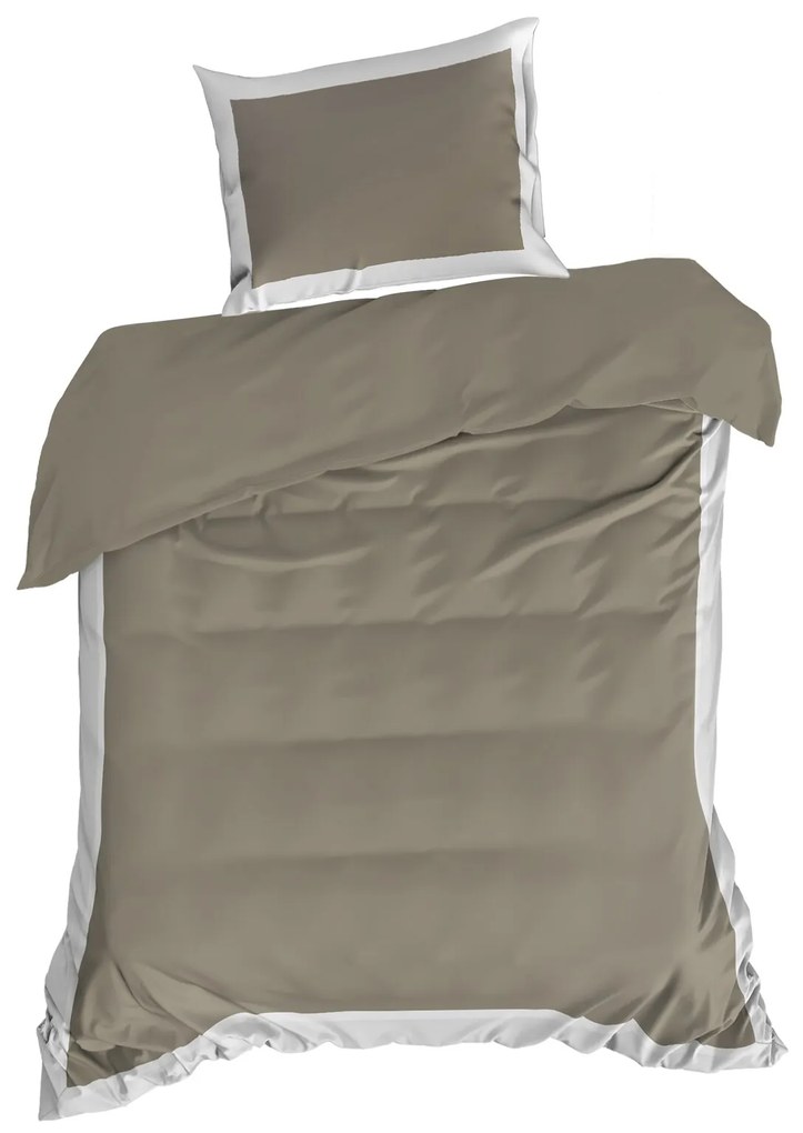 SATÉNOVÉ OBLIEČKY LAURA 160X200 CM, 2 KS 70X80 CM TMAVOBÉŽOVÉ