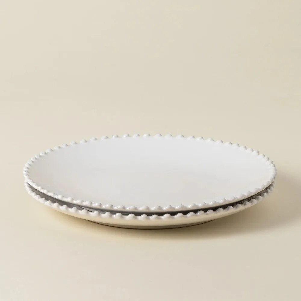 Biely kameninový tanier Costa Nova Pearl, ⌀ 28 cm