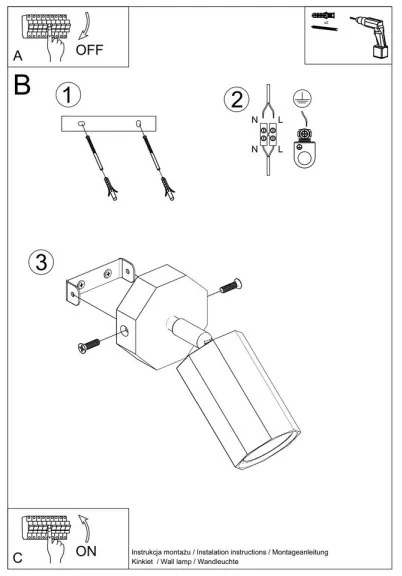 Sollux SL.1028 - Nástenné bodové svietidlo ZEKE 1xGU10/40W/230V dub