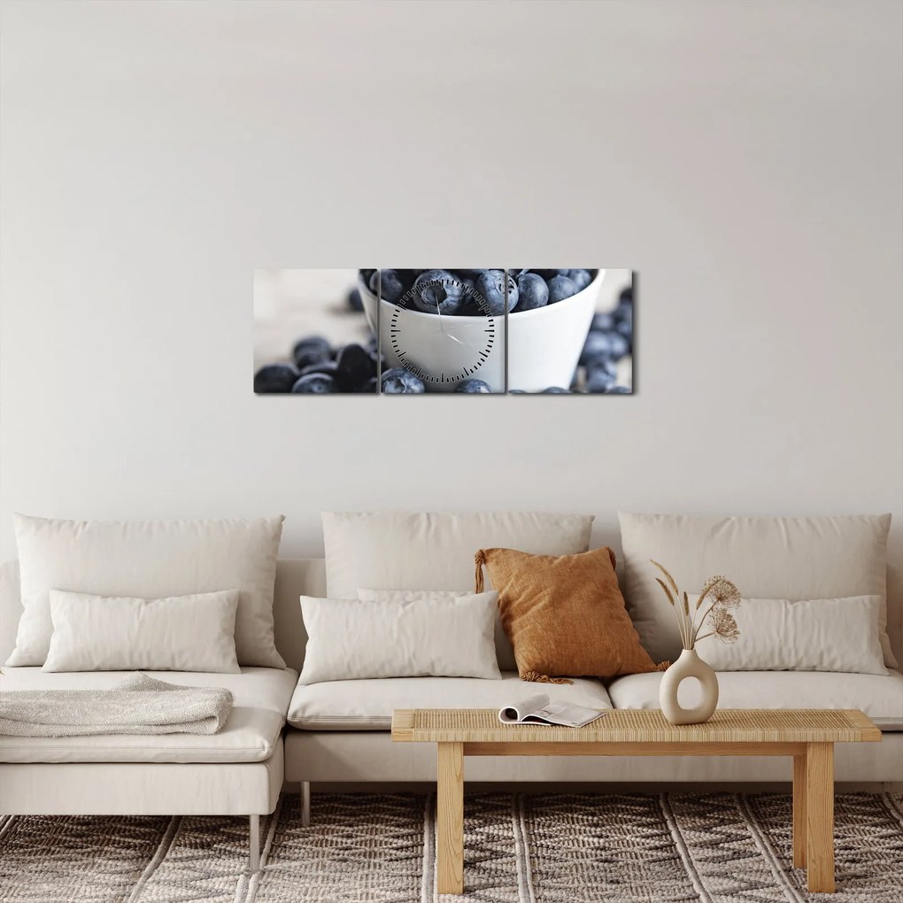 Obraz - Čučoriedky (s hodinami) (90x30 cm)