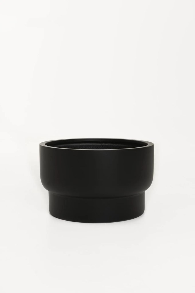 Dizajnový kvetináč LIVELLI, sklolaminát, výška 28 cm, čierny