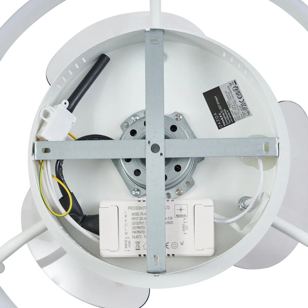Stropný ventilátor biely 50 cm vrátane LED stmievateľný s diaľkovým ovládaním - Maddy