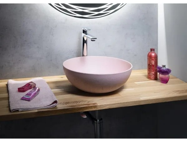 Sapho - Umývadlo na dosku FORMIGO pr. 39 cm betón/ružová