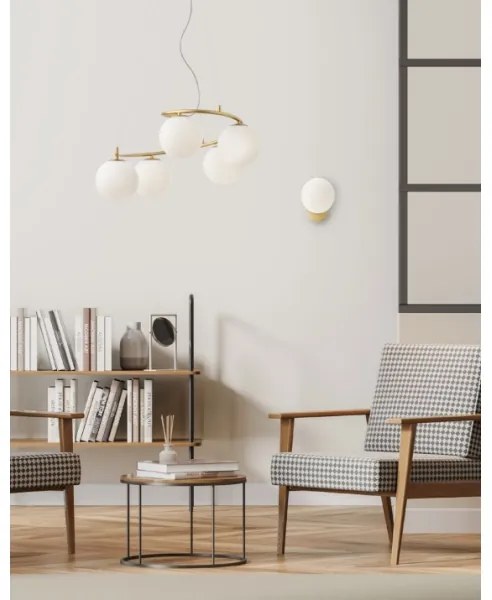 Redo 01-2719 - Luster na lanku VOLLEY 5xE14/28W/230V zlatá