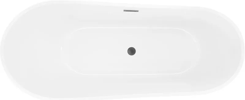 Mexen Dora, voľne stojaca vaňa 170 x 75 cm, biela/čierna, grafitový prepad, 52071707575-95