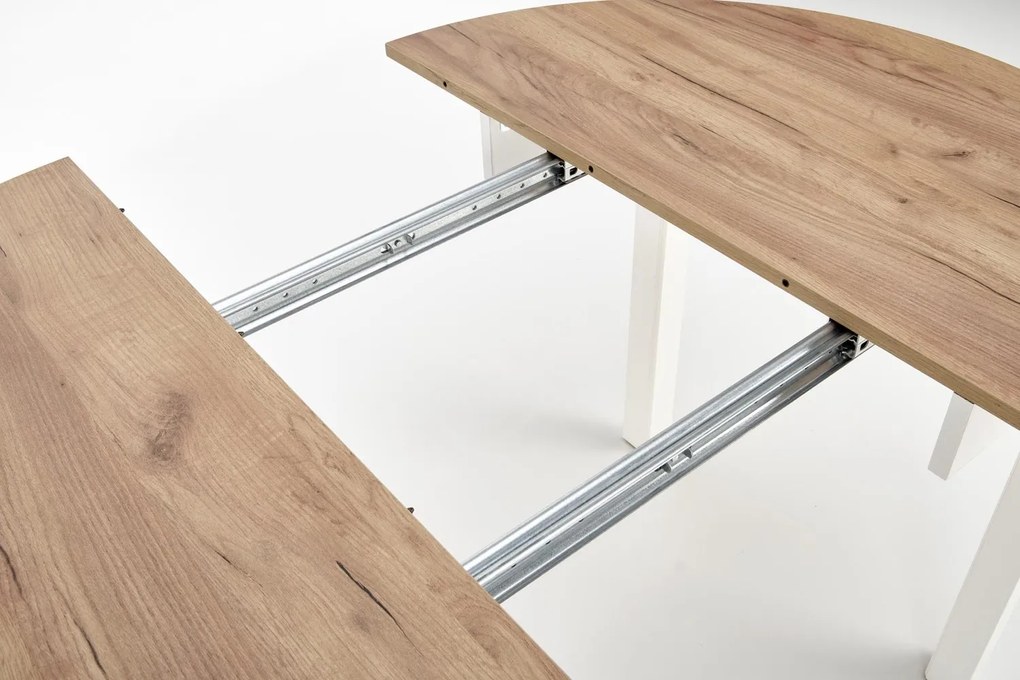 Jedálenský rozkladací stôl RINGO 102/142 cm dub remeselný zlatý/biely